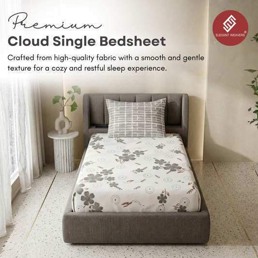Elegant Weavers Cloud Single Bedsheet with Pillow Cover (150x220 cm)