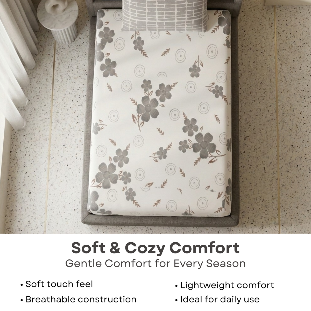 Elegant Weavers Cloud Single Bedsheet with Pillow Cover (150x220 cm)