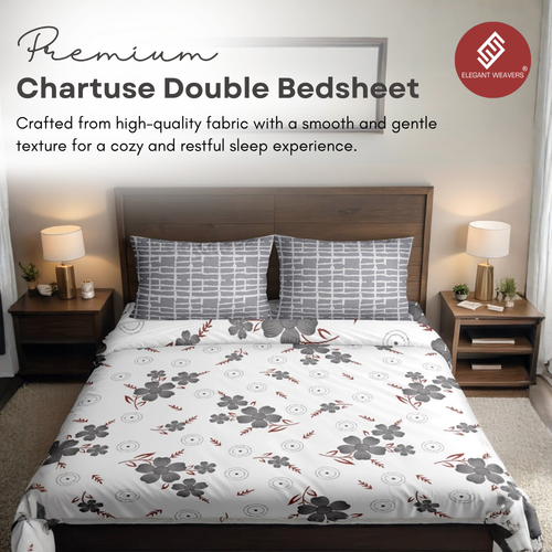 Elegant Weavers Chartuse Double Bedsheet with 2 Pillow Covers (220x250 cm)
