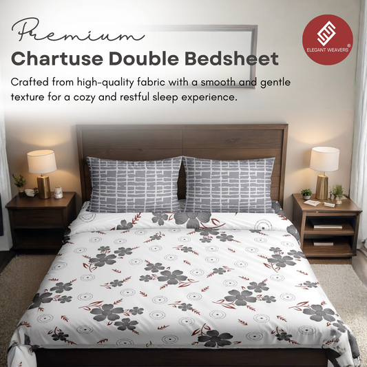 Elegant Weavers Chartuse Double Bedsheet with 2 Pillow Covers (220x250 cm)