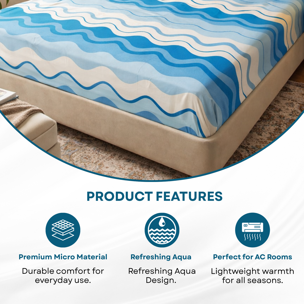 Elegant Weavers Arctic Double Bedsheet with 2 Pillow Covers (220x250 cm)