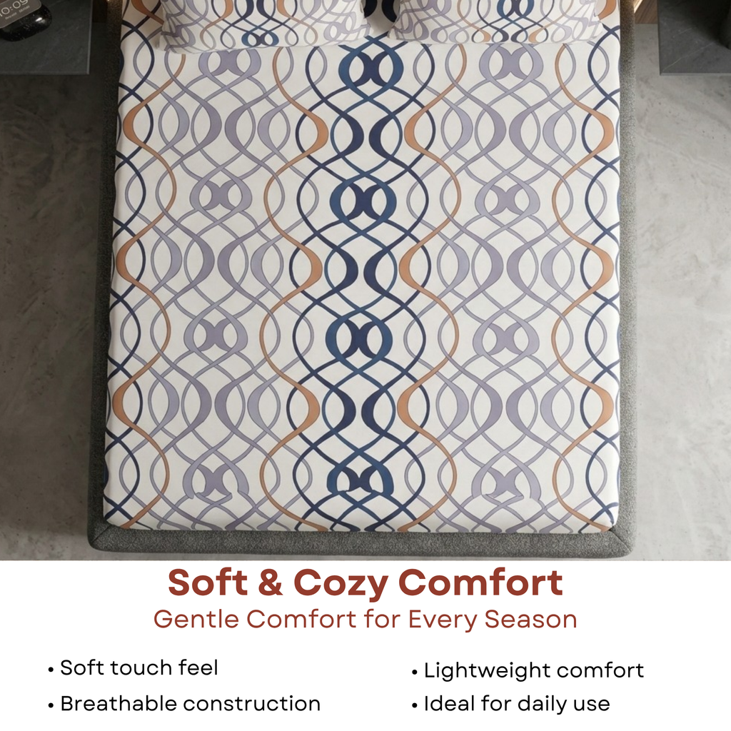 Elegant Weavers Alabaster Double Bedsheet with 2 Pillow Covers (215x230 cm)