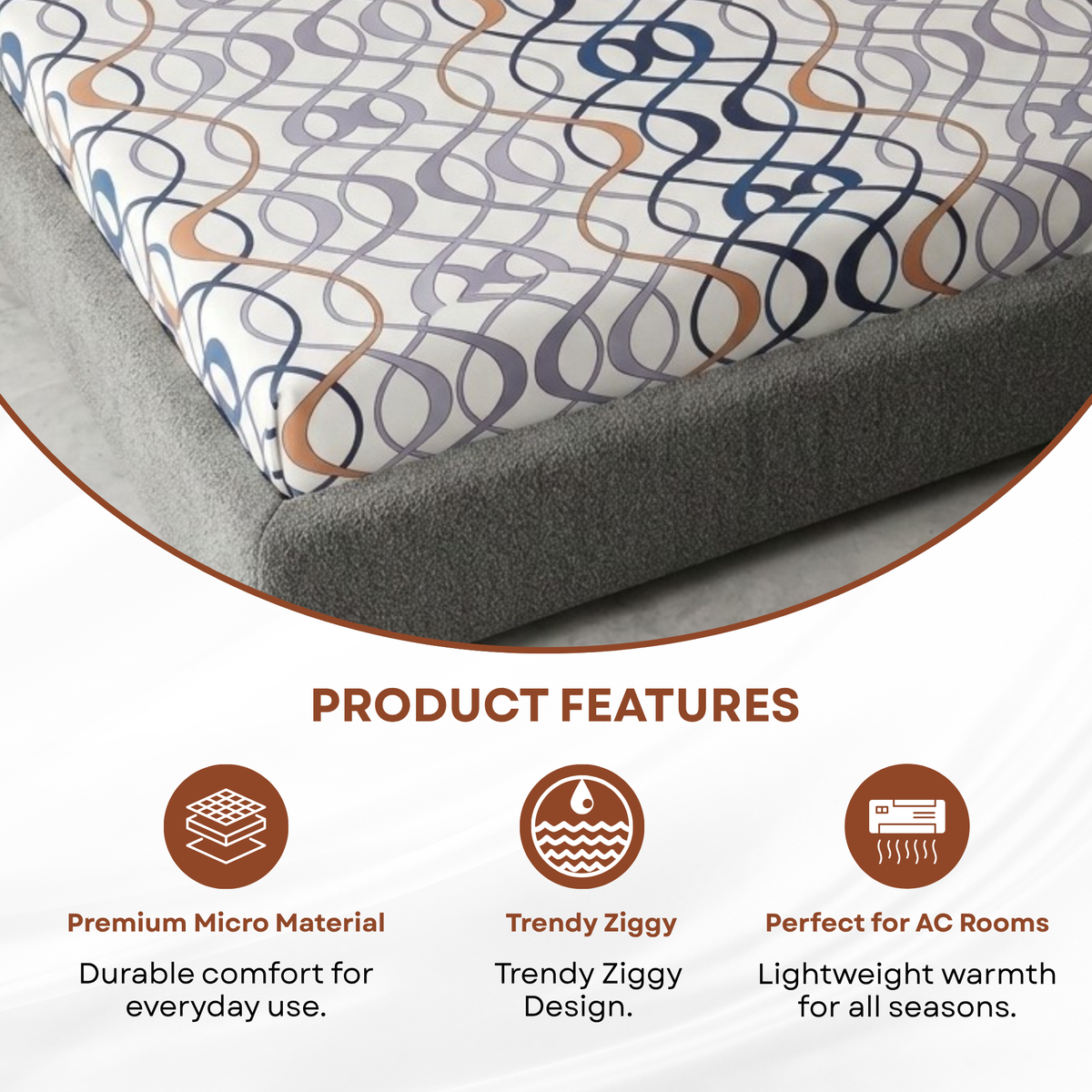 Elegant Weavers Alabaster Double Bedsheet with 2 Pillow Covers (215x230 cm)