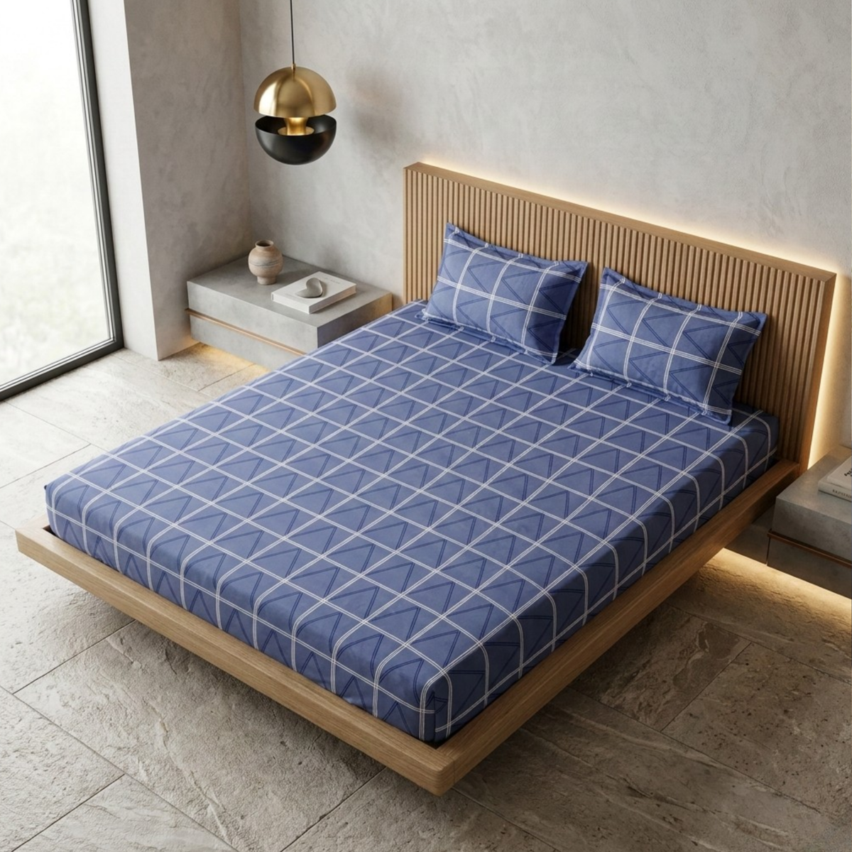 Elegant Weavers Admiral Double Bedsheet with 2 Pillow Covers (215x230 cm)