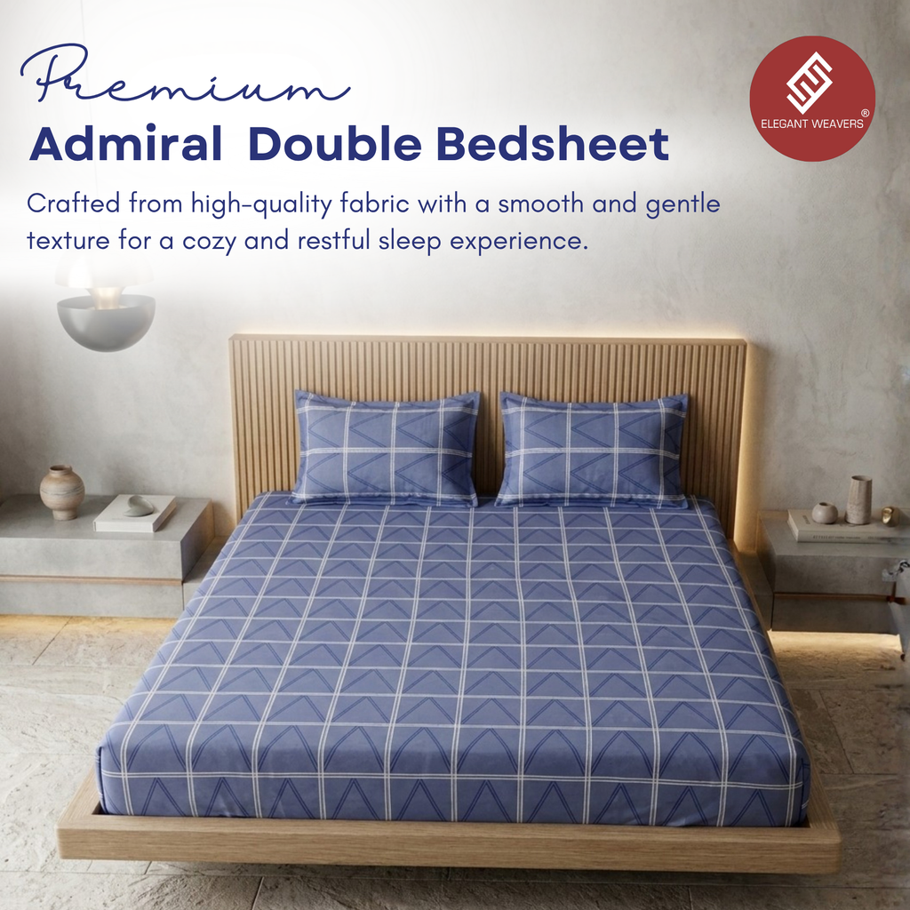 Elegant Weavers Admiral Double Bedsheet with 2 Pillow Covers (215x230 cm)