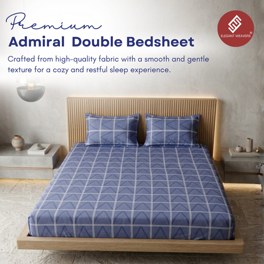 Elegant Weavers Admiral Double Bedsheet with 2 Pillow Covers (215x230 cm)