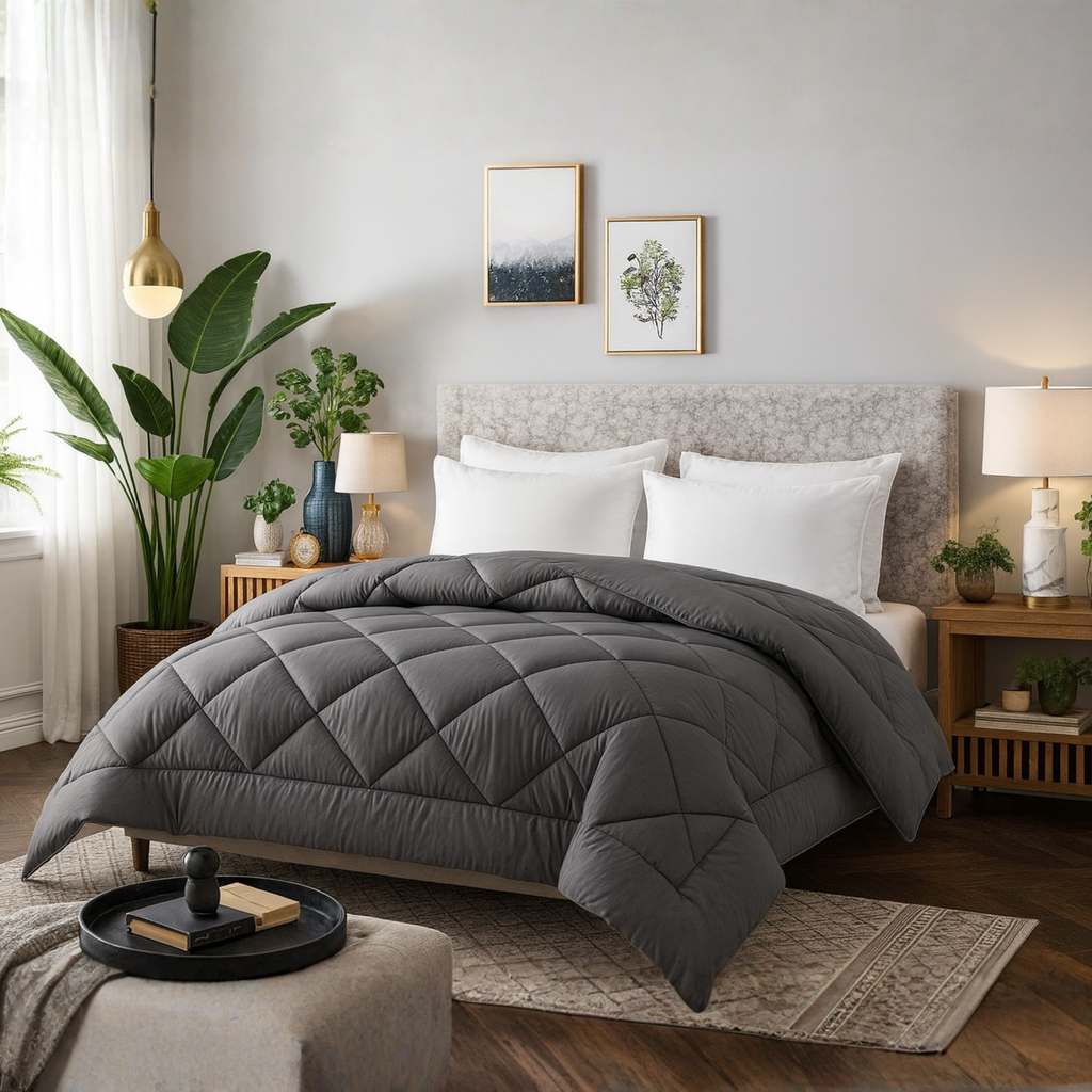Elegant Weavers Babylon Reversible Solid Double Comforter Blue (210x220 cm)