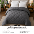 Elegant Weavers Babylon Reversible Solid Double Comforter Blue (210x220 cm)