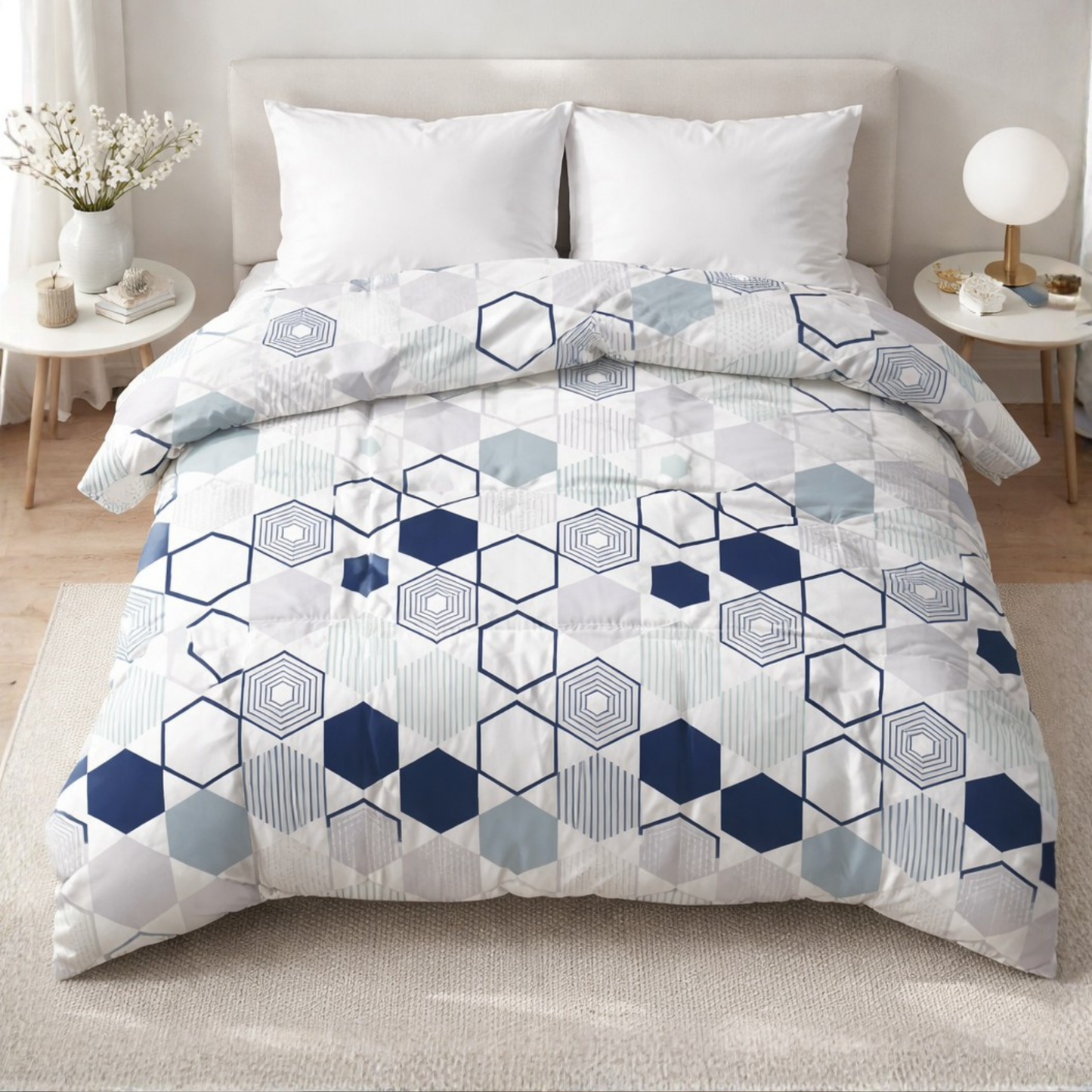 Elegant Weavers Erasmus Modern Double Comforter (210x220 cm) | Microfiber Soft & Cozy Quilt | Stylish, Durable & Easy Care