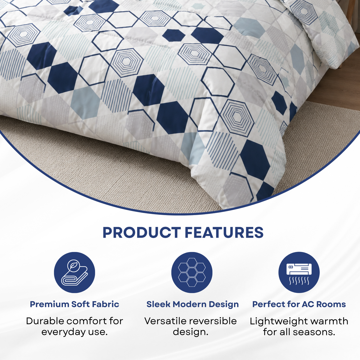 Elegant Weavers Erasmus Modern Double Comforter (210x220 cm)