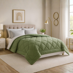 Elegant Weavers Frisco Reversible Solid Double Comforter Olive (210x220 cm)
