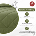 Elegant Weavers Frisco Reversible Solid Double Comforter Olive (210x220 cm)
