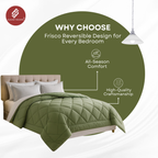 Elegant Weavers Frisco Reversible Solid Double Comforter Olive (210x220 cm)