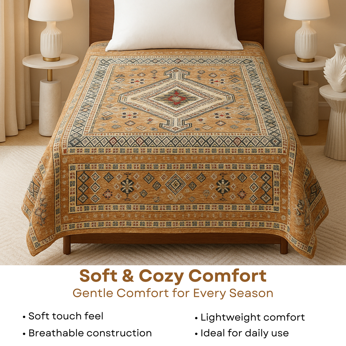 Elegant Weavers Jaima Jaipuri Single Bedsheet (140x215 cm)