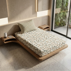 Elegant Weavers Shamrock Single Bedsheet with Pillow Cover (150x220 cm)