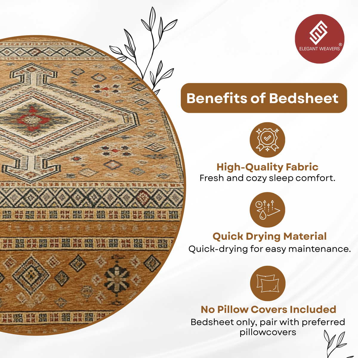 Elegant Weavers Jaima Jaipuri Single Bedsheet (140x215 cm)