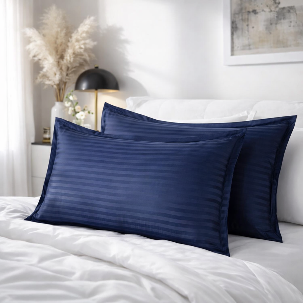 Elegant Weavers Oxford Stripe Pillow Cover Set of 2 (45x67 cm)