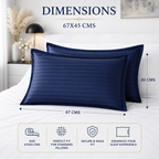 Elegant Weavers Oxford Stripe Pillow Cover Set of 2 (45x67 cm)
