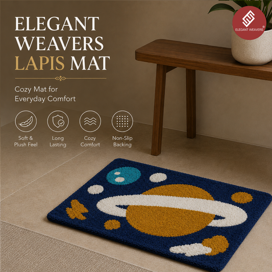 Elegant Weavers Lapis Door Mat Blue (38x58 cm)