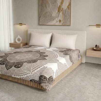Elegant Weavers Inca Jaipuri Pattern Double Bedsheet (220x235 cm) | Microfiber Traditional Print Bedsheet | Soft, Durable & Easy Care (Bedsheet Only)