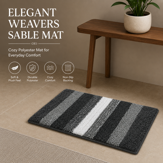 Elegant Weavers Sable Door Mat Grey (38x58 cm)