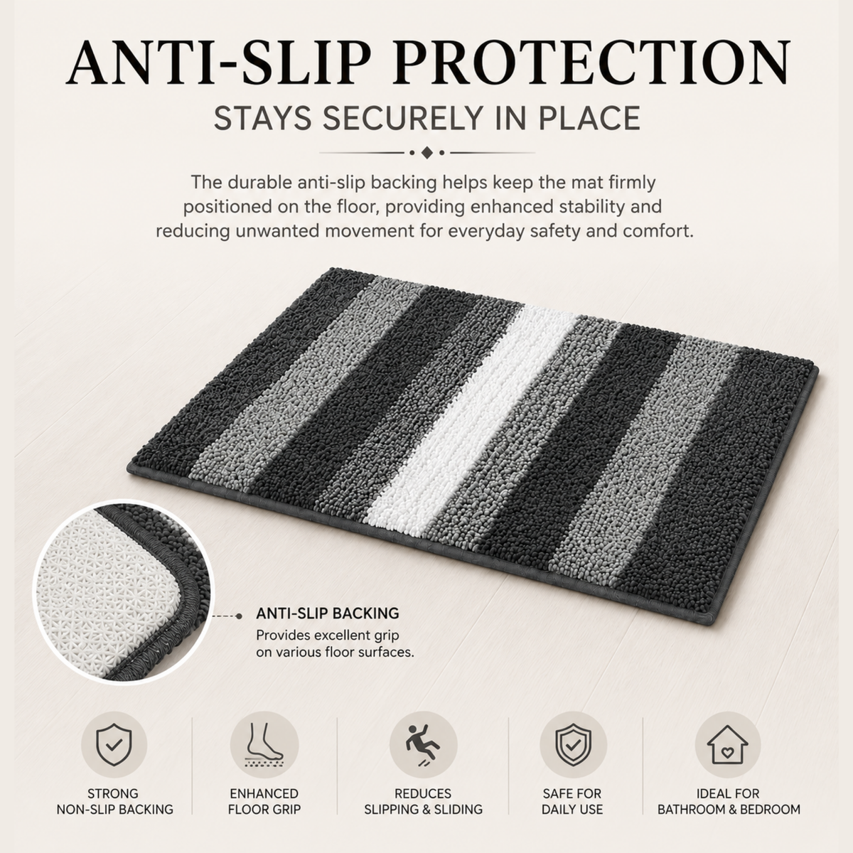 Elegant Weavers Sable Door Mat Grey (38x58 cm)