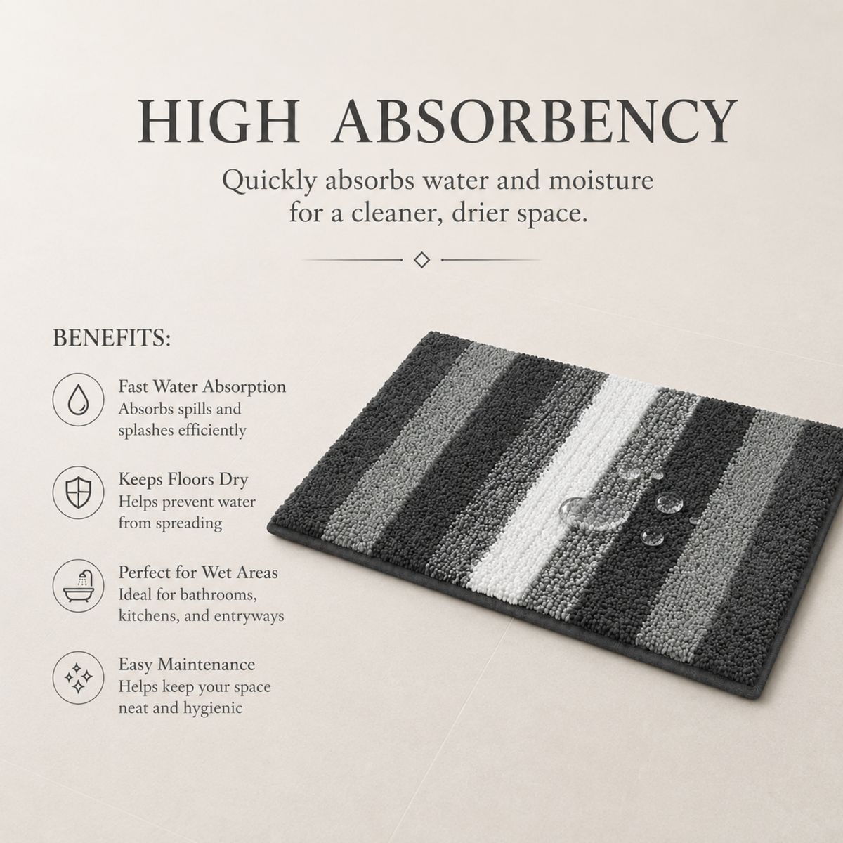 Elegant Weavers Sable Door Mat Grey (38x58 cm)