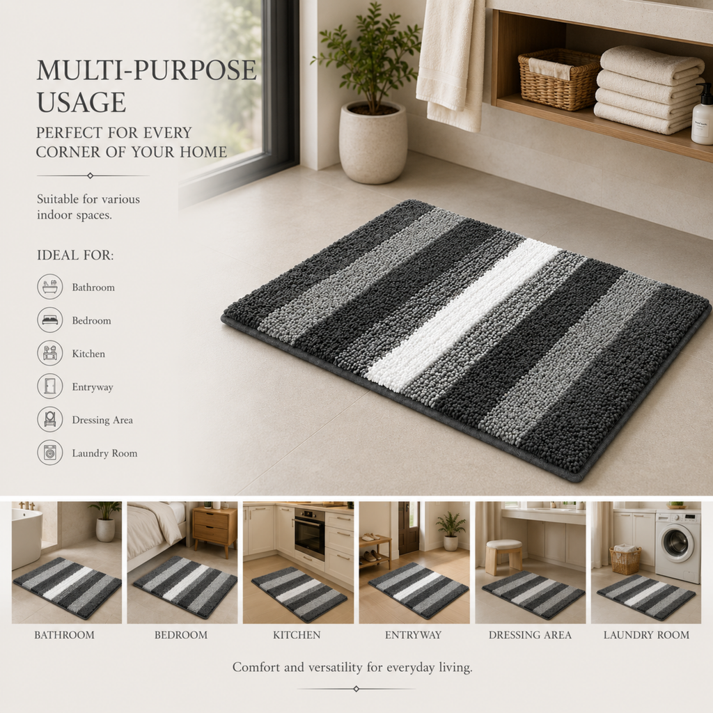 Elegant Weavers Sable Door Mat Grey (38x58 cm)