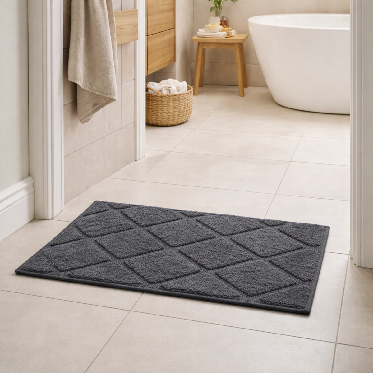 Elegant Weavers Raven Heavy Micro Door Mat Grey (38x58 cm)