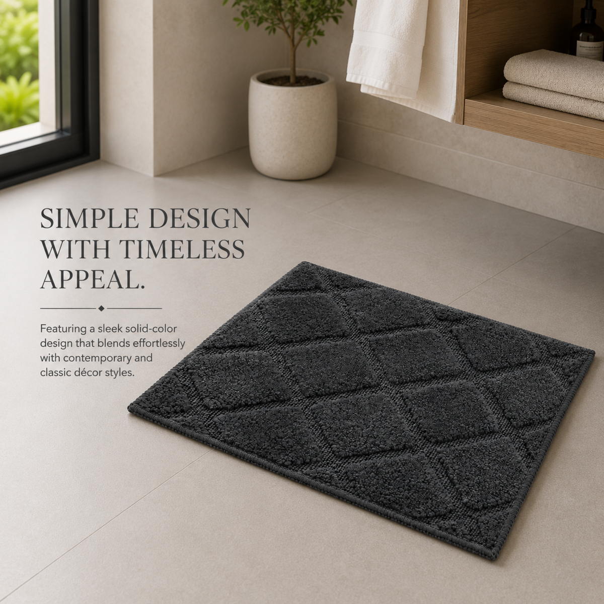 Elegant Weavers Raven Heavy Micro Door Mat Grey (38x58 cm)