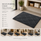 Elegant Weavers Raven Heavy Micro Door Mat Grey (38x58 cm)