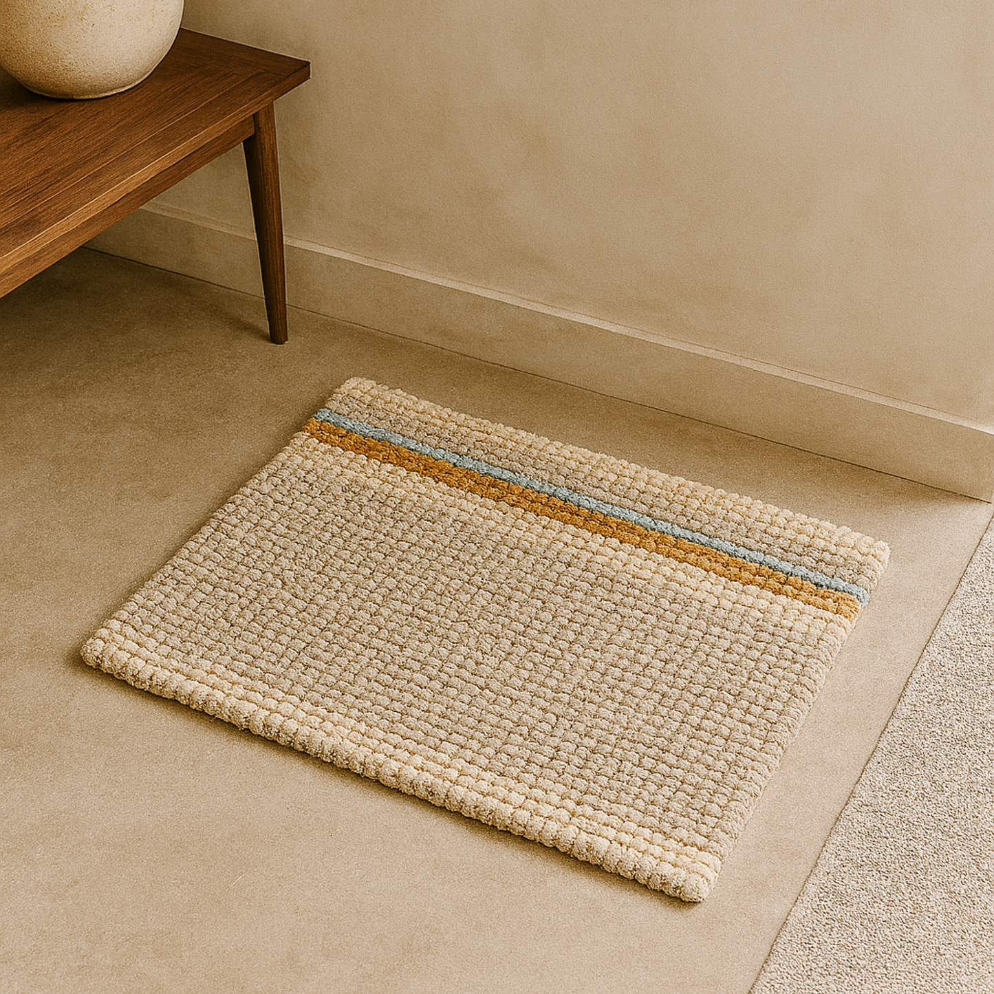 Elegant Weavers Porpoise Door Mat Grey (40x60 cm) | Rectangular Anti-Slip Floor Mat | Soft, Absorbent & Quick-Dry Mat for Home