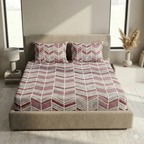 Elegant Weavers Merlot Double Bedsheet with Pillow Cover (150x215 cm)