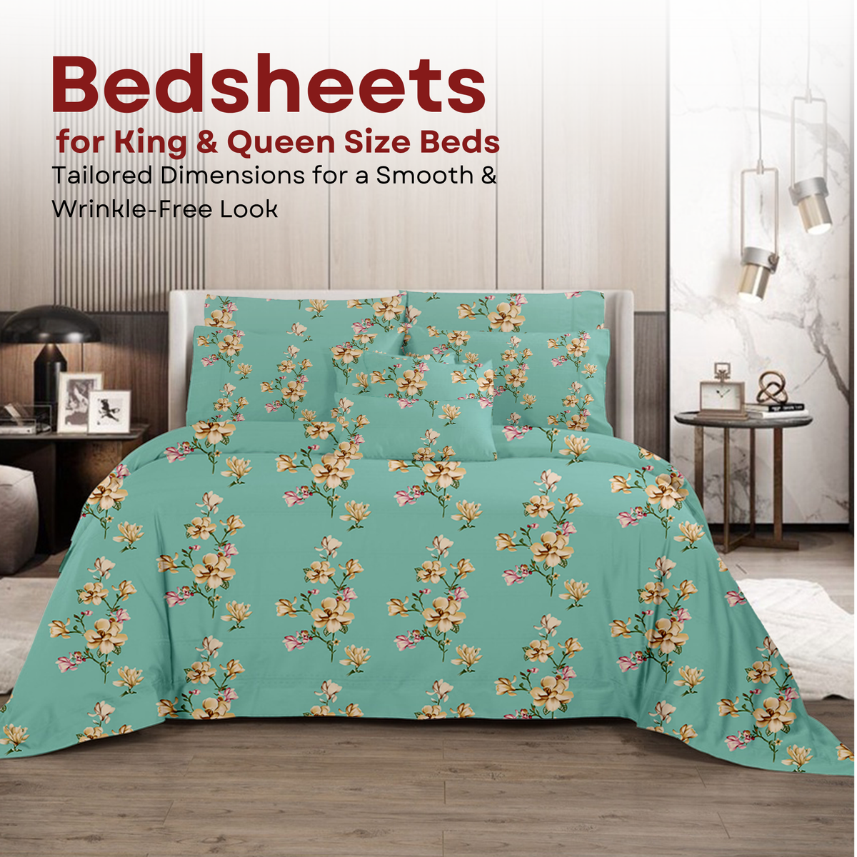 ELEGANT WEAVERS Floral Single Bedsheet with Pillow Cover