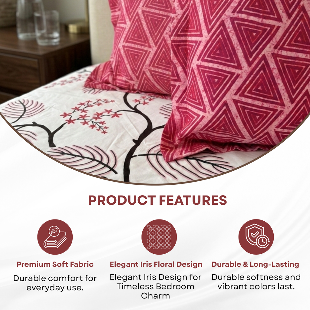 Elegant Weavers Sujo Double Bedsheet with 2 Pillow Covers (45x67 cm)