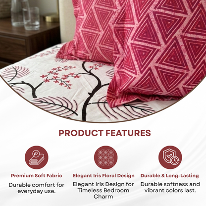 Elegant Weavers Sujo Double Bedsheet with 2 Pillow Covers (45x67 cm) | Microfiber Fabric | Bedsheet Size 220x250 cm | Soft, Breathable & Durable