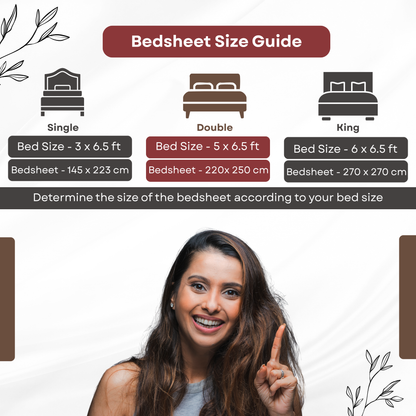 Elegant Weavers Sujo Double Bedsheet with 2 Pillow Covers (45x67 cm) | Microfiber Fabric | Bedsheet Size 220x250 cm | Soft, Breathable & Durable