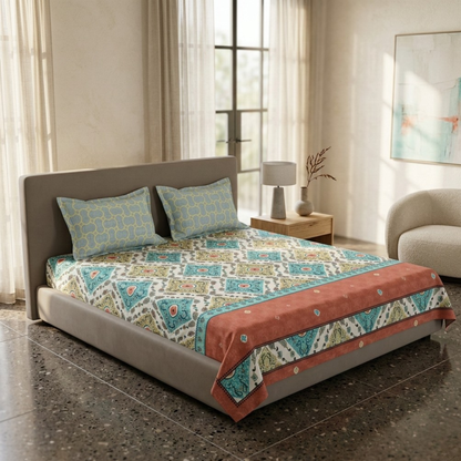 Elegant Weavers Samara Double Bedsheet with 2 Pillow Covers (45x67 cm) | Microfiber Fabric | Bedsheet Size 220x250 cm | Soft, Breathable & Durable