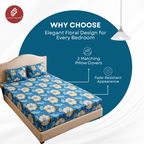 Elegant Weavers Autumn Double Bedsheet with 2 Pillow Covers (40x60 cm)