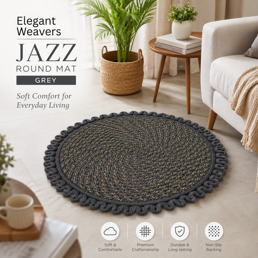 Elegant Weavers Jazz Round Mat Grey