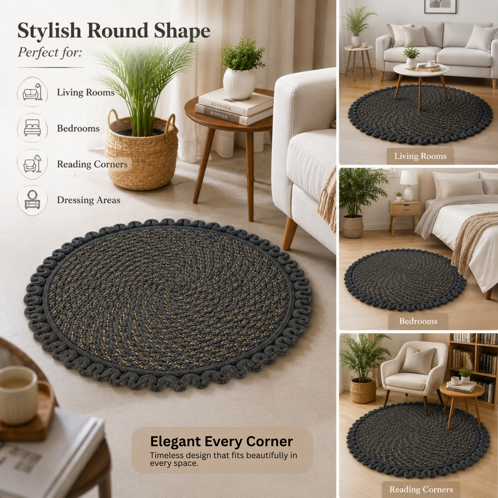Elegant Weavers Jazz Round Mat Grey