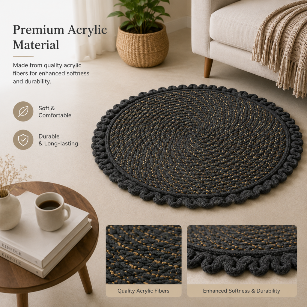 Elegant Weavers Jazz Round Mat Grey