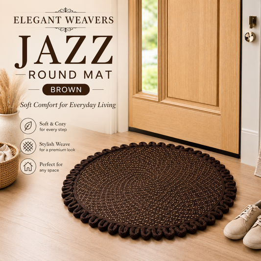 Elegant Weavers Jazz Round Mat Brown