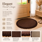 Elegant Weavers Jazz Round Mat Brown