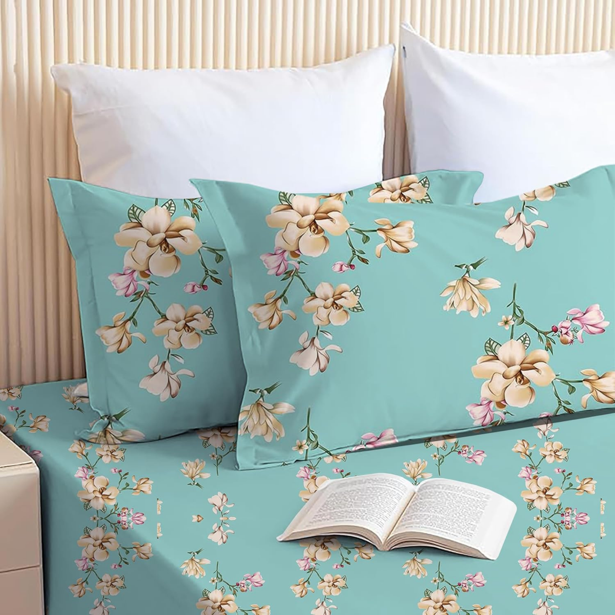 ELEGANT WEAVERS Floral Single Bedsheet with Pillow Cover