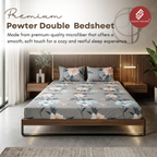 Elegant Weavers Pewter Double Bedsheet with 2 Pillow Covers (215x230 cm)