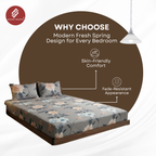Elegant Weavers Pewter Double Bedsheet with 2 Pillow Covers (215x230 cm)