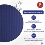 Elegant Weavers Hercules Stripe Double Bedsheet Navy with 2 Pillow Covers (220x240 cm)