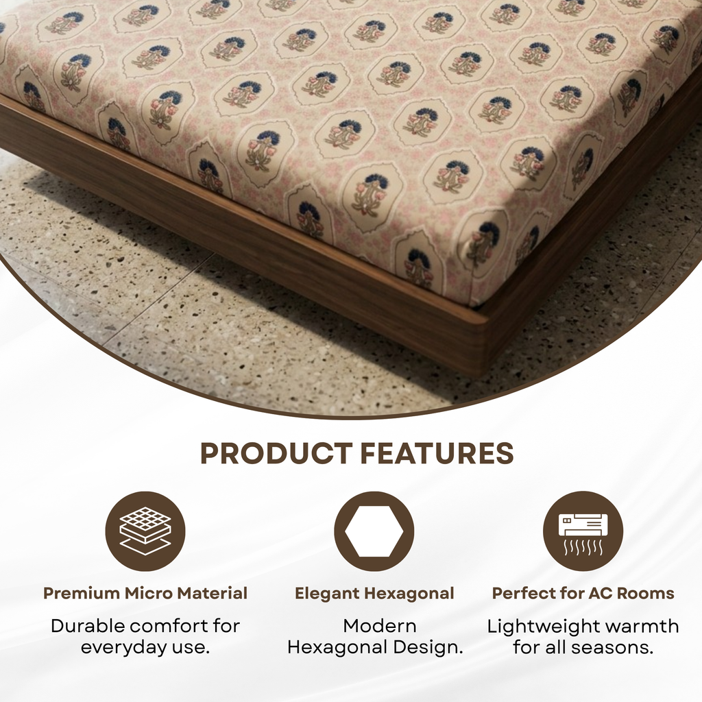 Elegant Weavers Granola Double Bedsheet with 2 Pillow Covers (220x250 cm)