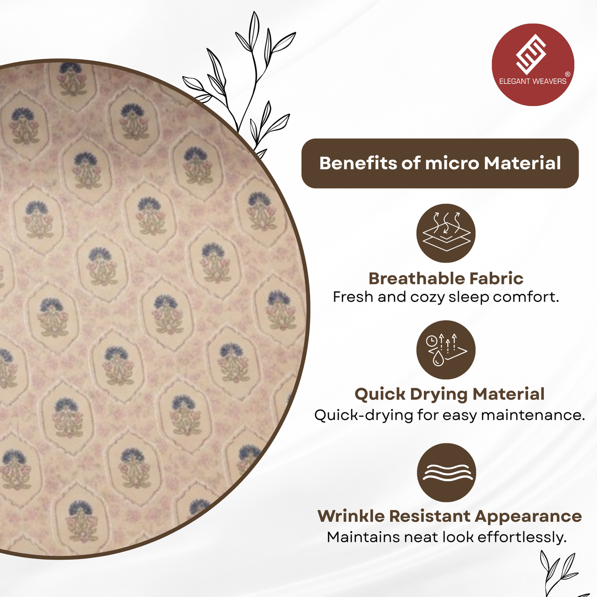 Elegant Weavers Granola Double Bedsheet with 2 Pillow Covers (220x250 cm)